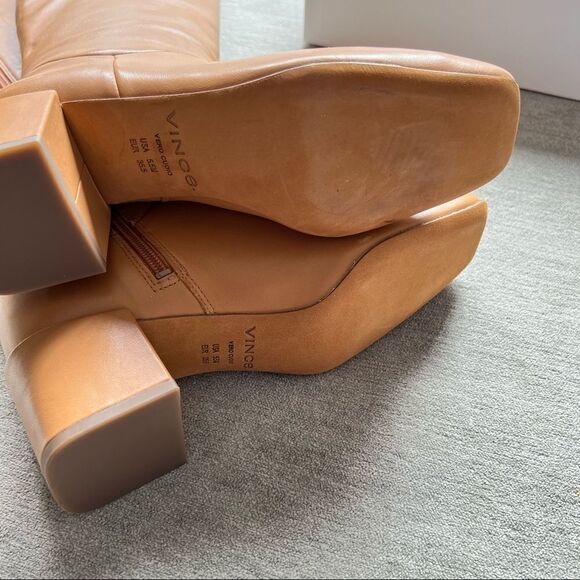 NWT Vince Kendra Knee High Lambskin Leather Heeled Boots in Tan 5.5 - Picture 9 of 9